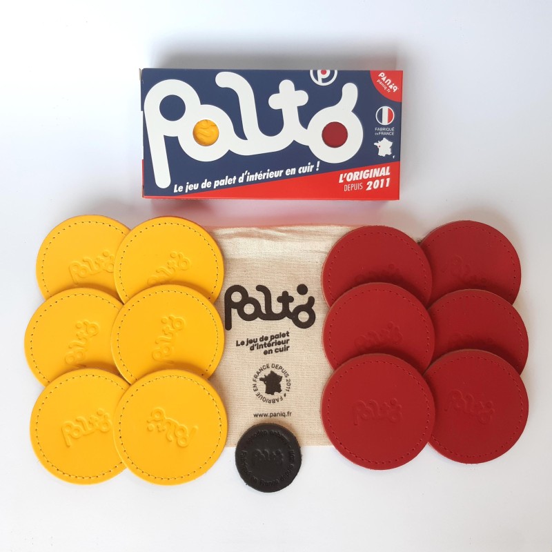 jeu de palet d'interieur en cuir jaune et rouge | PALTO