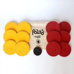 jeu de palet d'interieur en cuir jaune et rouge | PALTO