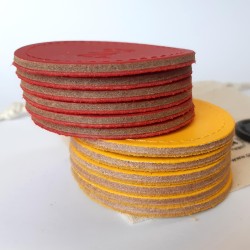 jeu de palet d'interieur en cuir jaune et rouge | PALTO