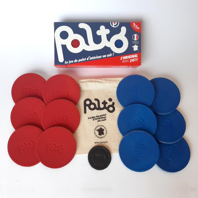 jeu de palet d'interieur en cuir rouge et bleu | PALTO