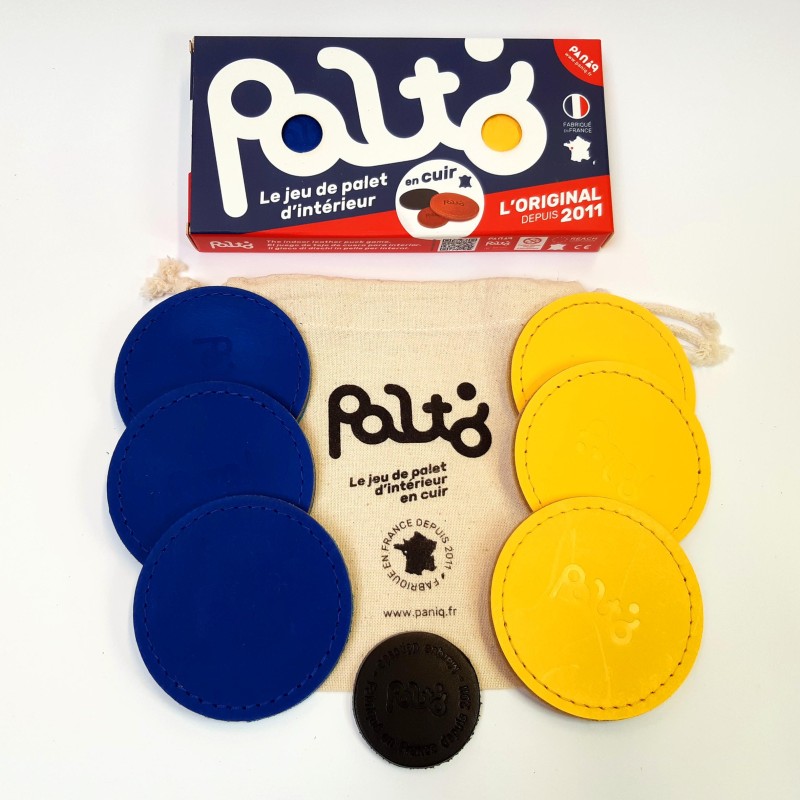 jeu de palet d'interieur en cuir bleu et jaune| PALTO jeu de palet d'interieur en cuir bleu et jaune| PALTO