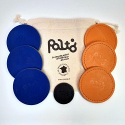 jeu de palet d'interieur en cuir bleu et orange | PALTO