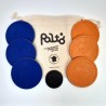 jeu de palet d'interieur en cuir bleu et orange | PALTO