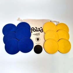 jeu de palet d'interieur en cuir bleu et jaune | PALTO