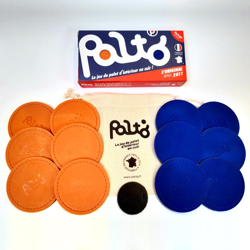 jeu de palet d'interieur en cuir orange et bleu | PALTO jeu de palet d'interieur en cuir orange et bleu | PALTO