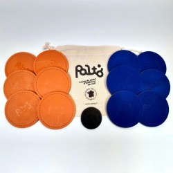 jeu de palet d'interieur en cuir orange et bleu | PALTO
